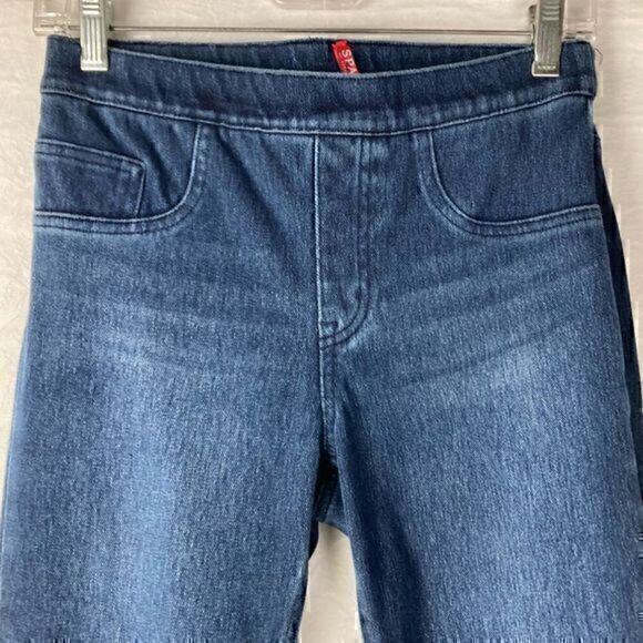 Spanx Jeans Womens Size Small Blue High Rise Ankle Stretch Elastic Waist Pull On - Picture 4 of 7